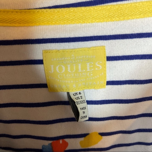 Joules Harbor Print Jersey Top in Multi Flo Stripe Size 2 - Picture 6 of 9